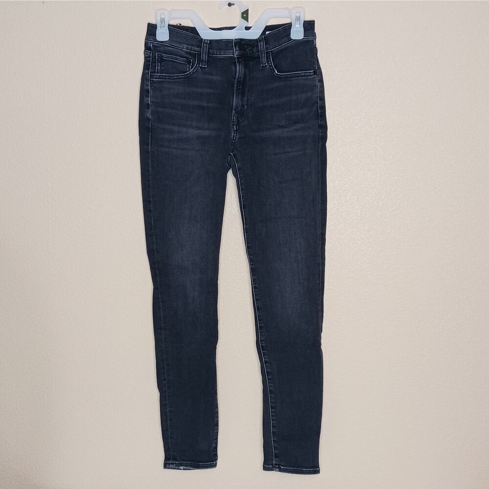 Edwin Pixie Womens Jeans 26 Mid Rise 9" Skinny Weathered Black Denim